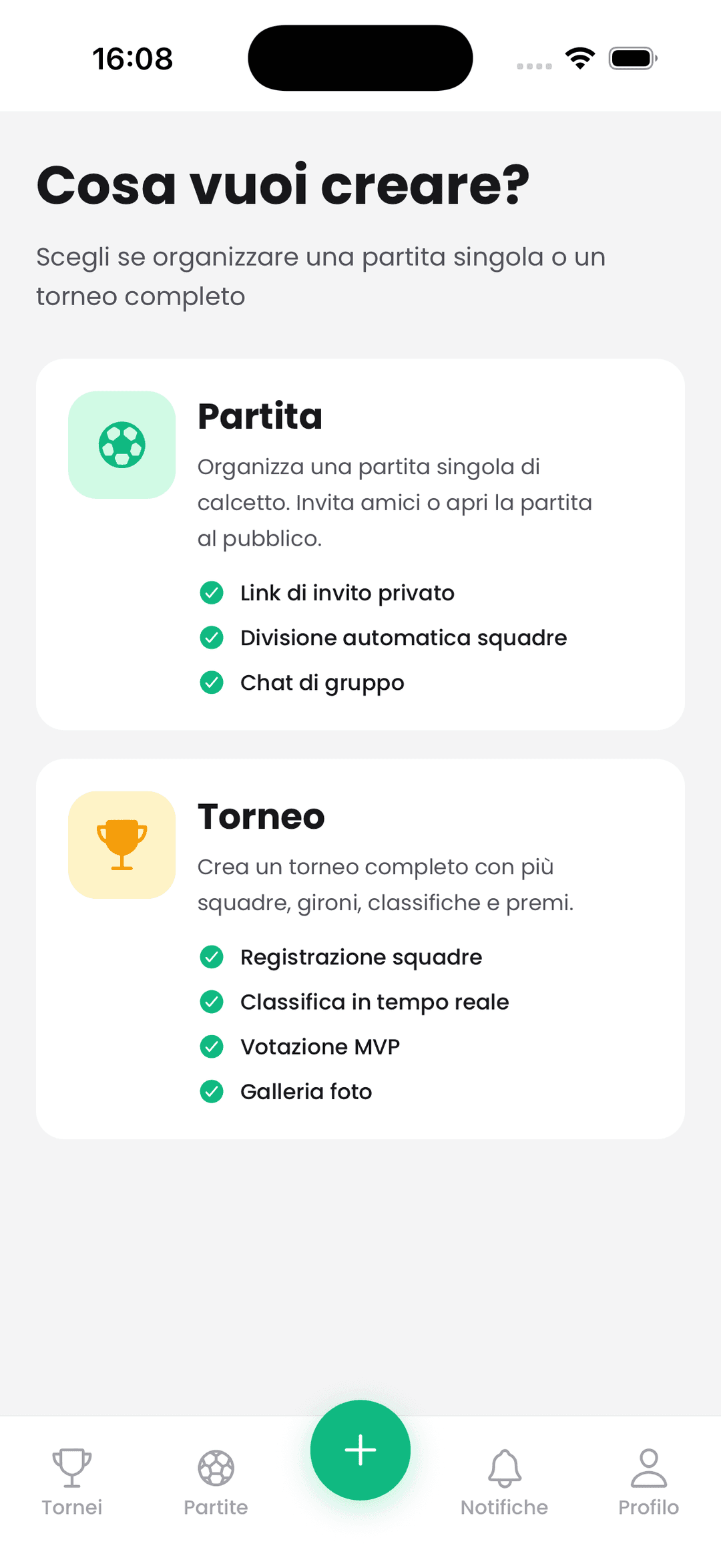Jessico - Crea partita o torneo